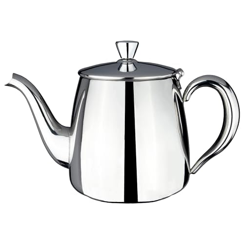 CafÃ© OlÃ© PT-035 Premium Tea Pot, 18/10 Stainless Steel, Mirror Polished, 35oz, Stay Cool Hollow Handles, Perfect Pour Spout, Silver