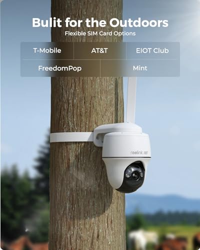 REOLINK 4K Cellular Security Camera, 3G/4G LTE No WiFi Wireless Outdoor Camera, 4K Live Video, 360° Full Cover, Color Night Vision, Smart Person/Vehicle/Pet Detection, GO PT Ultra