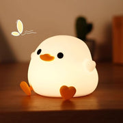 DoDo Duck Night Light, Cute Duck Lamp, Soft Silicone Dimmable Nursery Night Light, Touch Control & Rechargeable Night Lamp for Girls & Boys Bedroom, Living Room - Duck Shape