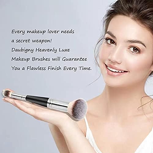 MAKINGTEC Makeup Brushes, Dual-ended Foundation Brush Concealer Brush Perfect Any Look Premium Luxe Hair Rounded Taperd Flawless Brush Ideal for Liquid Cream Powder Blending Buffing Concealer (2Pcs)