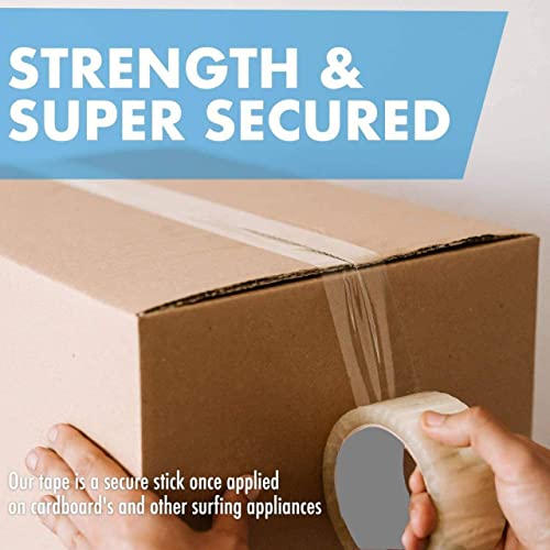 MARKQ Clear Packing Tape | 2 inches x 50 yards Strong Heavy Duty Packaging Tape for Sealing Parcel Boxes, Moving Boxes Houses, Large Postal Bags, Office Supplies [6 Rolls]