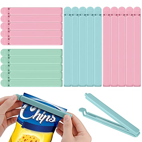 XC 20Pcs Food Bag Clips Plastic Storage Bags Sealing Clips Freezer Bag Clips for Kitchen Snacks Foods Bag Clips for Camping ,Outing, Hiking(5.4 Inches and 4.1 Inches)