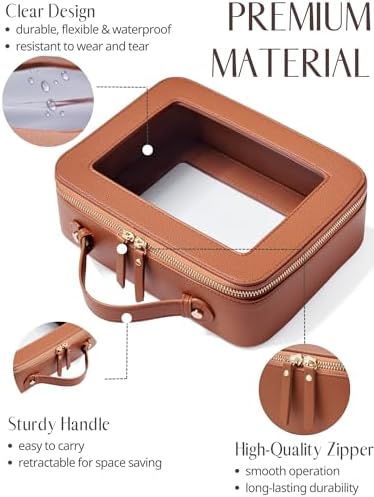 Small Cosmetic Bag for Purse Mini Makeup Bag for School Cute Clear Make Up Pouch for Travel Tiny Leather White Make Up Organizer Case for Backpack Toiletry Bag Waterproof Square Pouch with Zipper