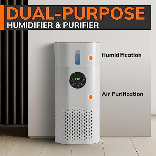 MIUI Air Purifiers 3-Stage Smart Air Purifyer for Bedroom Home, With Built-in Humidifier Function, Hepa Air Filter Cleaner Super Mute Efficient Filtering for Pets Smokers Office