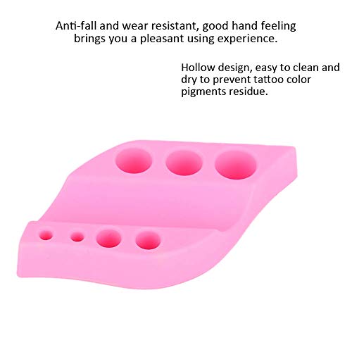 Pongnas Pigment Ink Tattoo Cup Holder Silicone Tray Semi-permanent Makeup Tools-pigment Storage Tray Rack Tool(Pink)