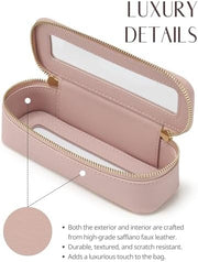 Small Cosmetic Bag for Purse Mini Makeup Bag for School Cute Clear Make Up Pouch for Travel Tiny Leather White Make Up Organizer Case for Backpack Toiletry Bag Waterproof Square Pouch with Zipper