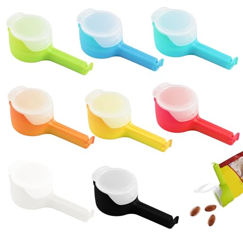 DiiWmme 8 Pcs Reusable Multicolor PP Food Storage Bag Clips with Clip Closure for Kitchen, Office, Snacks, Coffee