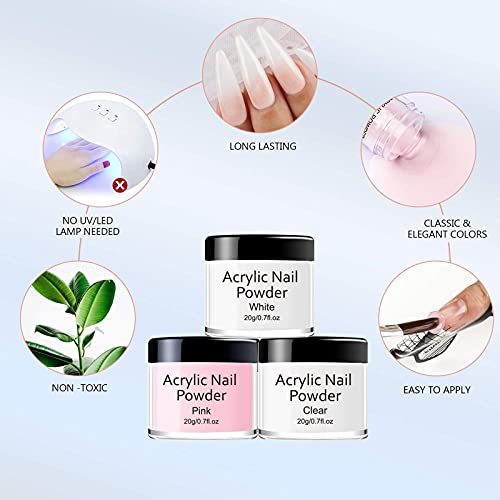 MAGIC ARMOR Acrylic Nail Kit Acrylic Powder and Professional Liquid Monomer set with Acrylic Nail Brush tips for Acrylic Nails Extension Beginner kit for Acrylic Nails Extension Beginner kit
