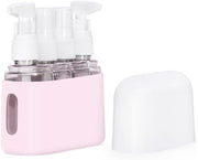 Travel Bottles Set, 4-in-1 Leak-Proof Refillable 50 ml Portable Containers With Label for Toiletries, Shampoo, Conditioner, Cosmetics, Shower Gel (Pink) - Pink