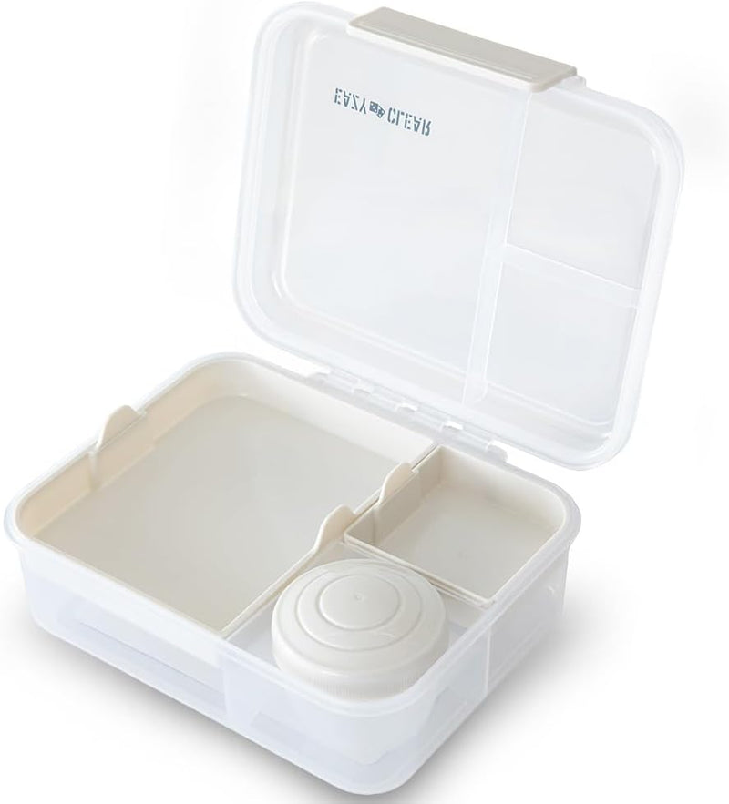 3/4/5 Compartment Convertible 1650ml Bento Lunch Box with 150ml Gravy Bowl - Grey