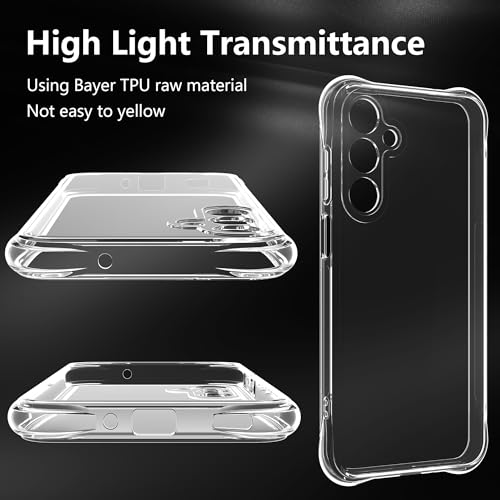zZjoOoj Case for Samsung Galaxy M35 5G Case, Soft Protective Liquid Silicone Cover, Camera Protection, Clear Soft Silicone TPU Mobile Phone Cover Transparent