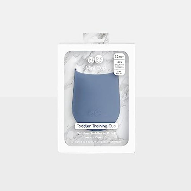 ezpz Mini Cup - 100% Silicone Training Cup for Toddlers (Indigo)