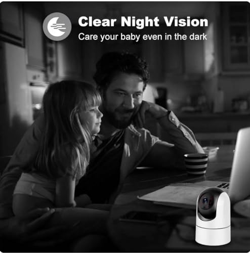 Eazyliv Tuya Wi-Fi Wireless Camera,1080P Indoor Security Camera for Pet/Elderly/Dog/Baby Monitor, HD & 360° Pan, IR Night Vision, 2-Way Audio, Motion Detection, Alerts & Allow Multi-Users Sharing