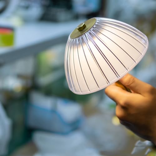 ZOTIKA® Cordless Table Lamp, Rechargeable Battery Operated Lamp, LED Touch Lamp, 3 Color Dimmable and Adjustable Brightness, Nightstand Lamp, Bedside Lamp, Desk Lamp Vintage Gifts (Gold Table Lamp)