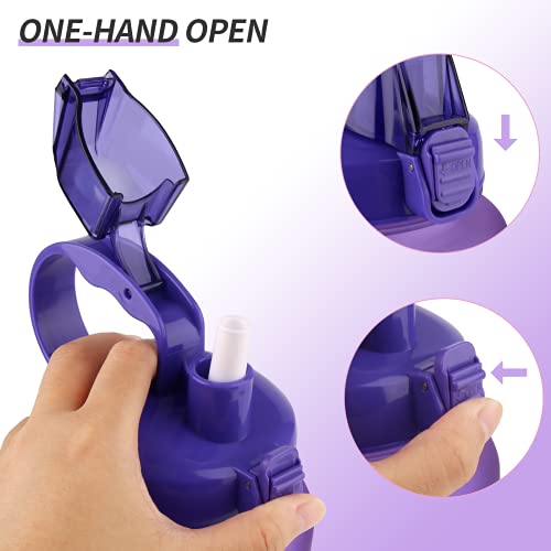 Water bottle 2l/ large sports bottle with time marker, bpa free & leakproof, reusable portable fitness sport water bottles for gym &outdoor sports &office (purple)