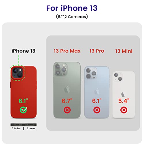 OTOFLY Designed for iPhone 13 Case, Silicone Shockproof Slim Thin Phone Case for iPhone 13 6.1 inch Red