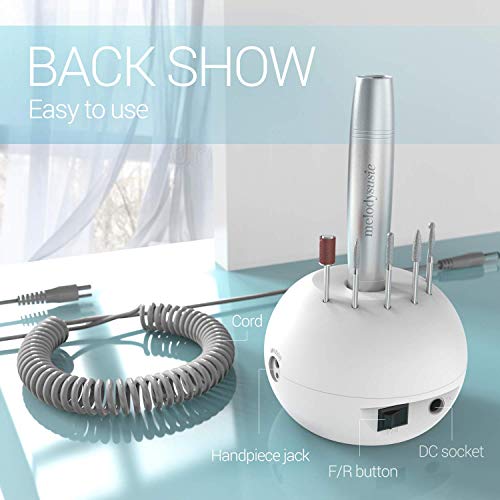 MelodySusie Portable 28000 RPM Electric Nail Drill with Bits, 56 Sanding Bands, Compact Nail Drill Machine for Acrylic Nails Professional Shaping, Gel Nails Manicure Pedicure Polishing, Upgrade