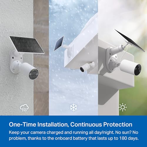 Tapo TP-Link SolarCam C402 Kit, Outdoor Battery Camera w/Solar Panel, Wireless, 1080P, Free Person/Vehicle Detection, SD/Cloud Storage, Color Night Vision, No Hub Needed, Works w/Alexa & Google Home