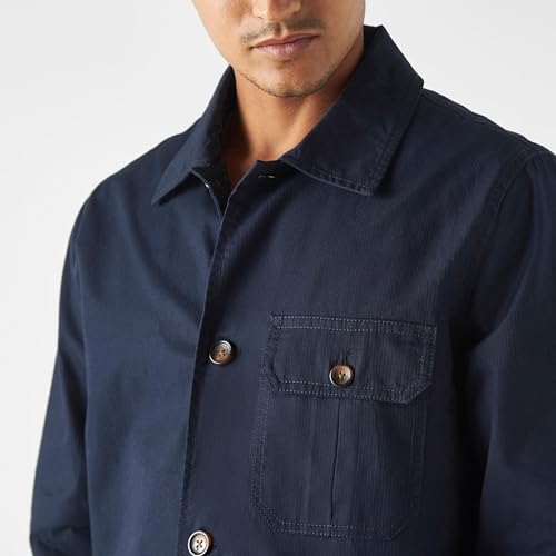 Lee Cooper Men Lee Cooper Ribbed Shacket with Long Sleeves and Pockets