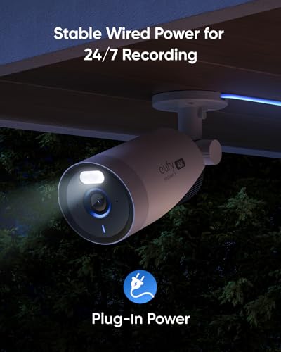 eufy Security eufyCam E330 (Professional) Add-On 4K Wired Outdoor Security Camera with Spotlights for 24/7 Recording, Enhanced Wi-Fi, Face Recognition AI,No Monthly Fee, Requires HomeBase 3
