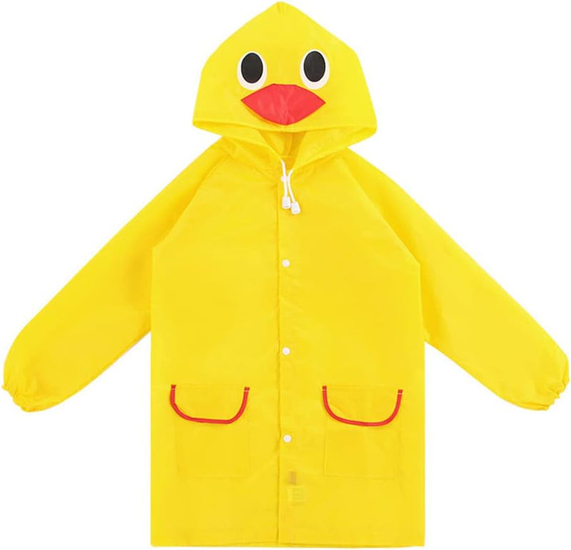 Children's raincoats, Cartoon Kids Rain Jacket, Boys Girls Hooded Rain Poncho Outdoors Kids Transparent Raincoat Student Rain Suit Waterproof Durable Windbreaker - Yellow Duckling
