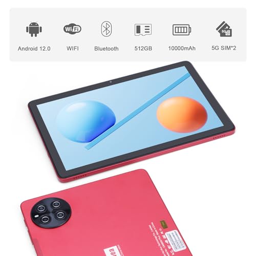 C idea 10.1 inch tablet,Android 13 Tablets,1280x800 IPS HD Touch Screen,8GB,WiFi, Bluetooth,GPS, Dual Camera, Long Lasting Battery Tablet,CM8800 Plus (Red)