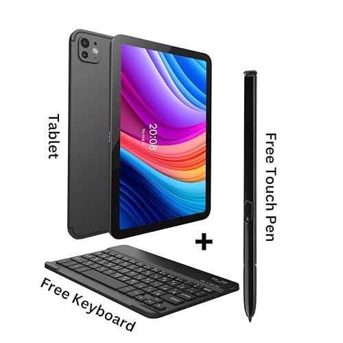 OTEETO TAB 15 Tablet/10.1 Inch/4G SIM/iOS Style Operating System/5G Dual SIM/Octa Core Processor/Included Flip Cover&Keyboard/8GB RAM + 512 GB ROM/Android 13/6000 mAh/8MP Front+13 MP Rear (Gray)