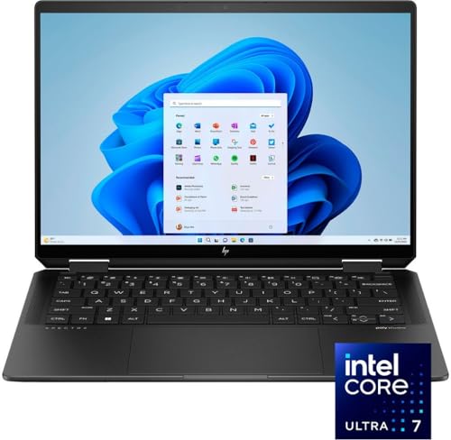 HP 2024 Spectre x360 2-in-1 14” 2880x1800 Touch Laptop 16-Core Intel Evo Core Ultra 7 155H Arc Graphics 16GB LPDDR5 1TB SSD Thunderbolt 4 WiFi AX BT Webcam BL KB Fingerprint WIN11(Upgraded)