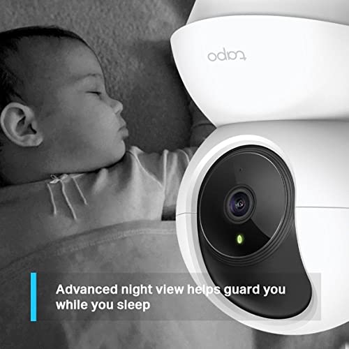 TP-Link 3MP Indoor Wi-Fi Camera (2K), Surveillance Camera, Night Vision, Real Time Notifications, Cloud Storage and MicroSD up to 256GB, Works with Alexa and Google Assistant (Tapo C210), bianco