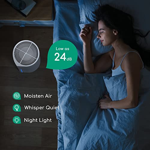 Afloia 2 in 1 HEPA Air Purifier with Humidifier, 3 Stage H13 Filters for Home Allergies Pets Hair Smoker Odors, Evaporative Humidifier, Auto Shut Off, Quiet Air Cleaner with Seven Color Light,MIROPRO