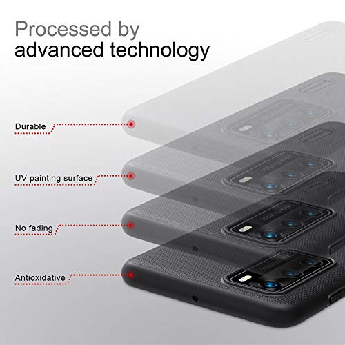 Nillkin Huawei P40 Case Mobile Cover Super Frosted Shield Hard Phone with Stand [ Slim Fit ] Designed for - Black