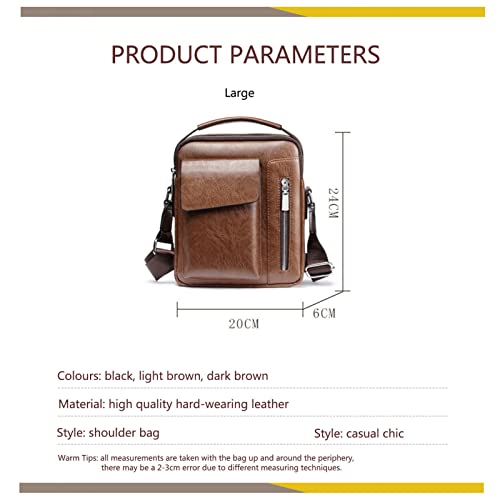 Mens Shoulder Bag PU Leather Messenger Bag Multi Pocket Business Casual Handbag for Men Working Shopping School Daily Use