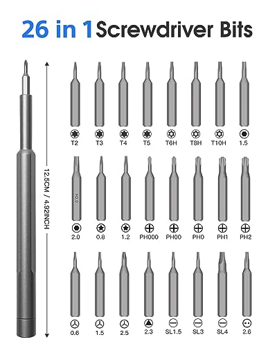 Anspect Precision Screwdriver Set, 24 in 1 Mini Screwdriver, Magnetic Driver Bits Set, Set, S2 Alloy Steel Pocket Manual Screwdriver Tool Set, Repair Tool Kit