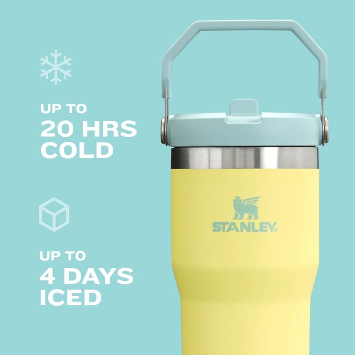 Stanley IceFlow Stainless Steel Tumbler with Straw - Vacuum Insulated Water Bottle for Home, Office or Car - Reusable Cup with Straw Leakproof Flip - Cold for 12 Hours or Iced for 2 Days (Rose Quartz)