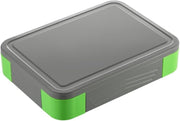 Generic Lunch Box for Kids & Adults, Rectangular, Grey, 1330 ml, 4 Compartments, Leak-proof, Microwave & Dishwasher Safe - Celadon 1330 ml