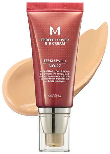 Missha M Perfect Cover Bb Cream #27 Spf 42 Pa+++ 50ml-Lightweight, Multi-Function, High Coverage MakEUp To Help Infuse Moisture For Firmer-Looking Skin With Reduction In Appearance Of Fine Lines