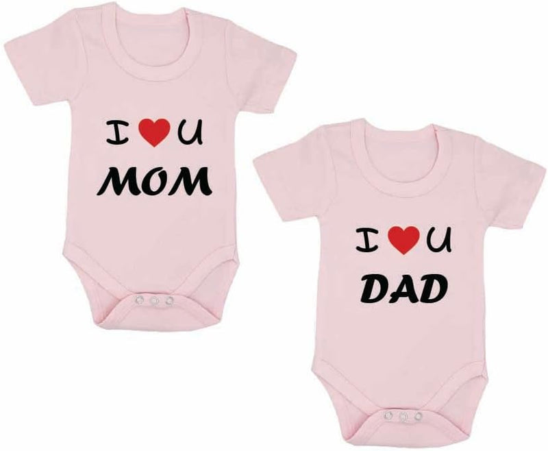 Pack of 2 Unisex Baby Romper with Mama and Papa Printed Design for Newborns,Infants, Toddlers Short Sleeve Jumpsuit Snap Closure for Easy Diaper Changes Ideal for Baby Shower