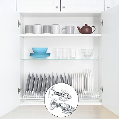 4 Pcs Kitchen Units Door Hinges, Soft Close Cupboard Wardrobe Door Hinges, Folding Doors Hinge with Screws, Full Overlay Mute Cabinet Hinges