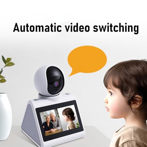 Wisoqu Two Way Video Calling Camera, 2K Indoor Home Security Camera with 4.3inch HD Screen, Pet Dog Smart Audio and Video Camera with AI Voice, Daily Clock Reminder, One Click Video Call