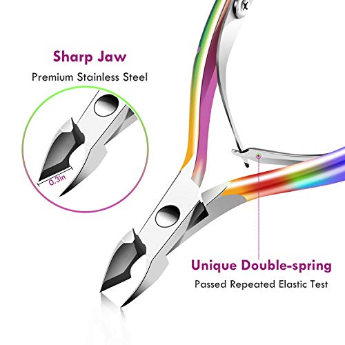 XUNXMAS Cuticle Trimmer with Cuticle Pusher, Cuticle Remover Cutter Nipper Scissor and Triangle Cuticle Nail Pusher Peeler Scraper, Durable Dead Skin Clipper Manicure Pedicure Tools