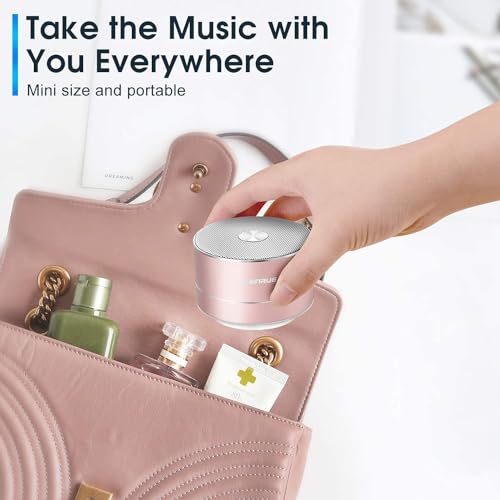 Aputue Portable Bluetooth Speaker, Mini Bluetooth Speaker with Built-in-mic, Hd Sound and Bass, Portable Speakers with Bluetooth 4.2, Pocket Speaker for Iphone, Android Smartphone and More