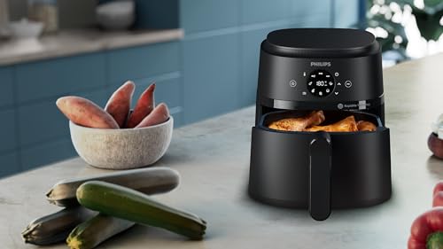 Philips Airfryer 2000 Series 4.2L - 1500W power, RapidAir technology, digital touch screen, 13 cooking options, 9 preset functions, Up to 90% less fat, Black - NA229/09[Amazon Exclusive]