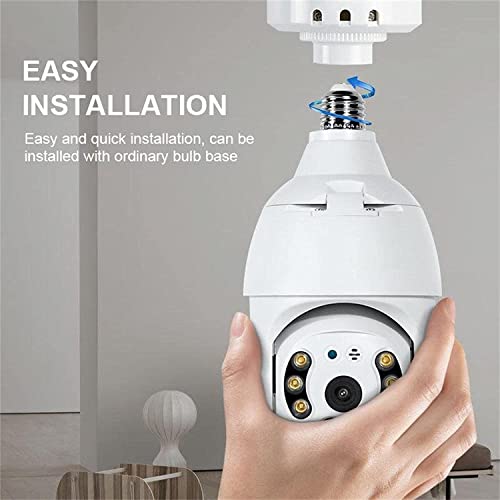 KOWVOWZ 2PCS 360 Degree Security Cameras Wireless Outdoor, 2.4GHz & 5GHz WiFi Light Bulb Camera, 1080p Indoor for Home Camera System, Motion Detection, Two-Way Audio (2PCS)