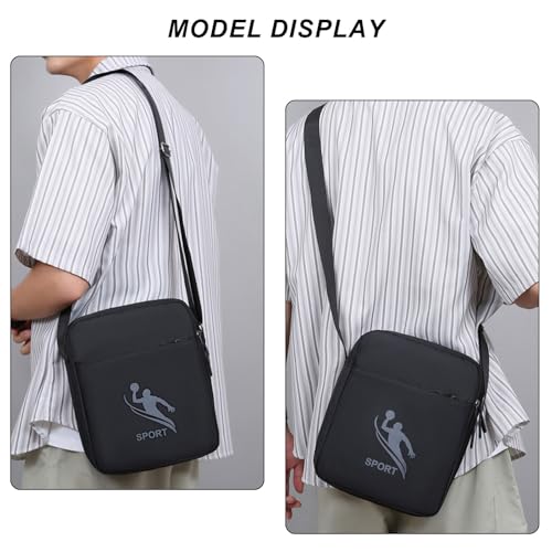 Ogetok Large Crossbody Bag Black Big Messenger Bag for Men Women, Casual Side Shoulder Bag Neck Pouch, Travel Cell Phone Purse Wallet Handbag with Adjustable Strap for Business, Traveling, Hiking