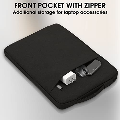 Arae Laptop Sleeve Case 14-15.4 inch Compatible with HP, ASUS, Lenovo, Acer, Notebook, Carrying Computer Bag Accessories Polyester Case with Pocket,Black