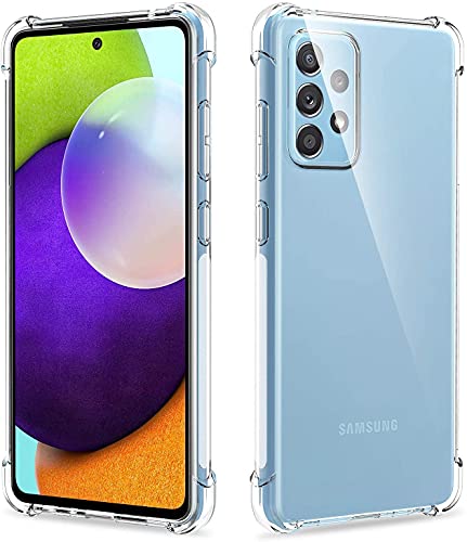 Zubitech Samsung Galaxy A52 4G / 5G / A52S clear silicone case soft TPU transparent anti scratch silicon cover with reinforced shockproof bumper corner protection for Samsung Galaxy A52 / A52s