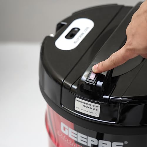 Geepas GVC2598 2300W 25L Drum Vacuum Cleaner - Portable ABS/Copper/Iron | Dust Full Indicator with Parking Position | Air Blower Function with Adjustable Suction Power | 2 Years Manufacturer Warranty