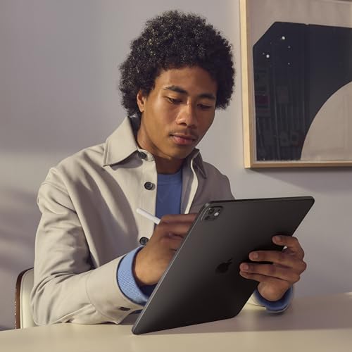 Apple iPad Pro 13-inch (M4): Ultra Retina XDR display, 256GB, Landscape 12MP Front Camera/12MP Back Camera, LiDAR scanner, Wi-Fi 6E, Face ID, All-Day Battery Life, Standard glass - Space Black