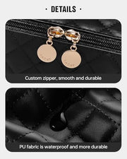 EACHY Travel Makeup Bag,Large Capacity Cosmetic Bags for Women,Waterproof Portable Pouch Open Flat Toiletry Bag Make up Organizer with Divider and Handle