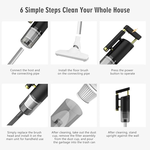 Handheld Vacuum Cordless Vacuum Cleaner, 4 in 1 Rechargeable Multi-Function Vacuum Cleaners, 120W High Power Vacuum Cleaner with Multi-Nozzles for Car, Home, Office, Pet